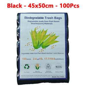 100 Pcs Biodegradable Garbage Bag Thickened And Enlarged Starch Based White Cleaning Bag Point Breaking Storage Bag Garbage Bag