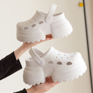 Wedding Shoe Slippers Thick Bottom Platform Hole Hole Shoes 10cm Not Tired Short People Happy Heightening Shoes Small Size Wedding Slippers