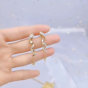 Long Earrings Needle Earring Jewelry Elegant Luxury Style Pearl Fashion Earing Subang Telinga [Ready Stock Malaysia]