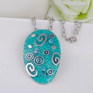Enamel Retro Style Zinc Alloy Trendy Pendant Necklace Fashionable Jewelry Accessory Perfect Gift Idea Stylish Daily Wear