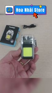 Móc Khoá Đèn Pin Mini 2 in 1 Bật Lửa Điện Sạc USB Bền Rẻ Đẹp Tiện Lợi Chống Nước Đa Năng Dễ Sử Dụng