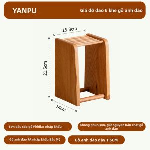 YANPU | Giá Đựng Dao Thật Gỗ Anh Tàu Hai Mặt Trống Rỗng Thoát Nước Chống Ẩm