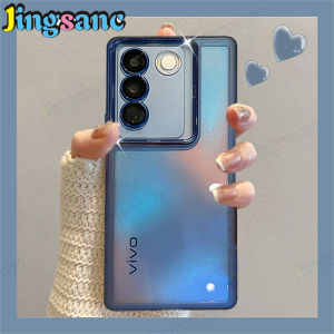 Jingsanc với tấm dán bảo vệ ống kính trường hợp đối với Vivo V27 Vivo V27 Pro Vivo v27e nhựa TPU mềm bảo vệ máy ảnh chống sốc vỏ lưng sang trọng vỏ