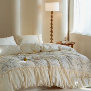 Kiss Dear | French Princess Style Tencel Satin Long Staple Cotton 4-Piece Bedding Set