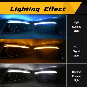 Car Light DRL For Hyundai IX35 2010 2011 2012 2013 Daytime Running Light Front Bumper Turn Signal Headlights Fog Lamp 12V