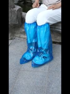 50pcs Waterproof and Anti-Slip Disposable Rain Shoe Cover Transparent Plastic Foot Cover for Outdoor Covers Durable Waterproof Thick Plastic Disposable Rain Shoe Covers High-Top Anti-Slip Rainproof Shoe