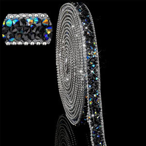 Resin Rhinestone Ribbons For Graduation Cap Decorations Wedding Self Adhesive Glitter Resin Diamond Crystal Ribbon Craft DIY Bag