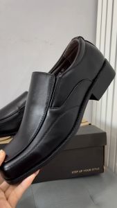 J คัชชูผู้ชาย หนังพียู PU อย่างดี รองเท้าทำงาน รองเท้าราชการ รองเท้าคัชชู Size 39-47 รุ่นBJ 3375