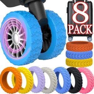 8Pcs Thicken Luggage Wheel Cover Portable Luggage Caster Reduce Noise Trolley Box Casters Cover Luggage Accessories Luggage Wheel Protector