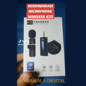 PROMO TaffSTUDIO K35 Pro Microphone Wireless Clip On Mik konten Kreator untuk hp live streaming 3.5m