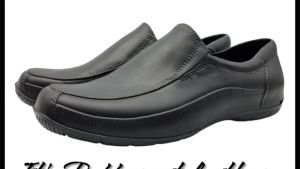 Duralite Andre Mens Lightweight and Waterproof Non-Slip Round-Toe comfortable duty Shoes (Black and White)