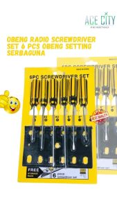 Obeng Radio Screwdriver Set 6 pcs Obeng Setting Serbaguna