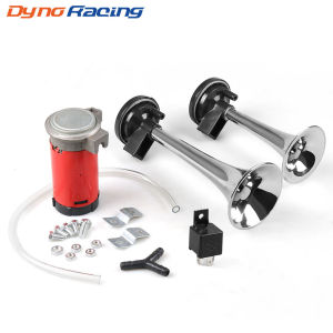 ทรัมเป็ตคอมเพรสเซอร์115dB 12V สำหรับรถบรรทุกรถยนต์รถยนต์แตรมอเตอร์ไซค์แตรลมรถดังพร้อมรีเลย์450เฮิรตซ์