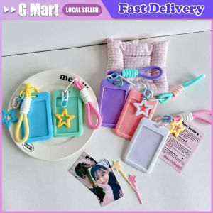 Kawaii Ins Star Acrylic Mobile Phone Shape 1 Inch Photocard Holder Card Wallet Idol Photo Holder Bag Pendant School Stationery