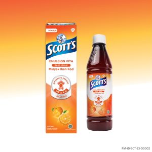 Scotts Vitamin dengan Omega 3 Vitamin A dan D + Kalsium Vita Rasa Jeruk 400ml