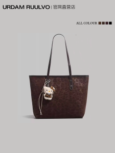 UR Retro Fashion Leopard Print Tote Bag Womens 2025 New Commuter Large Capacity Single Shoulder Underarm Bag Versatile Handbag