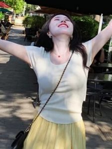 XUECAIQI | Elegant Styling Large Size Women Slimming T-Shirt High Waisted Skirt