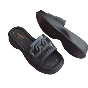 Sendal Wanita Selop Porto Lady Wedges Karet Jelly Kekinian Terbaru