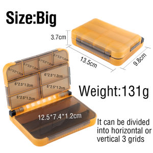 1Pc Fishing Tackle Box with Independent Compartments & DIY Partitions Damping Shaft Design for Fishing Accessories Storage