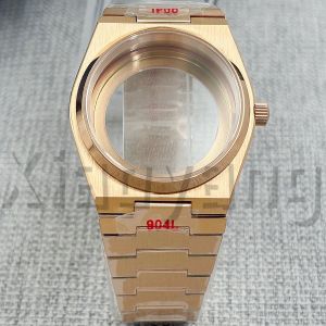 39.5mm Two Tone Rose Gold Full Rose Gold PRX Style Modification Watch Case Sapphire Glass Fits NH34 NH35 ETA2824 PT5000 Movement