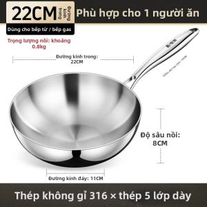 RONGCHUAN | Chảo Bếp Ăn 316 Inox Thực Phẩm