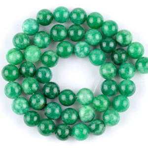 Natural Stone Beads 6-12mm Dry Green Jade Round Loose Spacer Beads for Jewelry Making DIY Bracelets Earring Accessories
