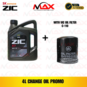 SK-ZIC 4 Liters X7 10W40 For GASOLINE Engine with C-110 Vic Oil Filter Bundle