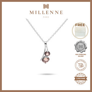 MILLENNE Multifaceted Two Gemstones Silver Pendant with 925 Sterling Silver (MLP-01)