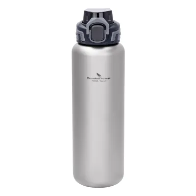 Boundless Voyage Titanium Water Bottle with Lid Lightweight Leak-Proof Flask Canteen for Camping Hiking Gym and Travel Ti3019D