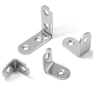 【Free Shipping】 L Shaped Corner Brackets with Screw Cabinet Connector Brackets Stainless Steel Cabinet Support Frame for Particle Boards Tables Beds Chairs