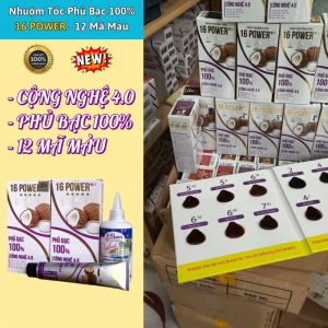 Nhuộm Phủ Bạc 16 POWER Công Nghệ 4.0 Lên Màu Chuẩn Đẹp Như Salon hair Hương Thơm Dễ Chịu .