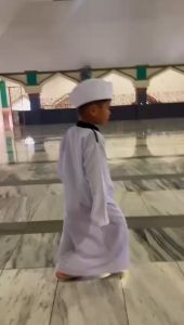 Baju Koko Jubah Putih Anak Laki Laki Lengan Panjang Umur 4-15th