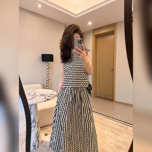 YUFUQING | French Hepburn Style Striped Sleeveless Vest Set Womens High Waist Midi Skirt Two-Piece Summer Outfit Casual Loose Fit A-Line Skirt