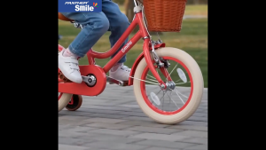 Panther Smile Selene Kids Bike 14" Aluminum Curved Frame Basket Training Wheels For Girls 3-5 Years