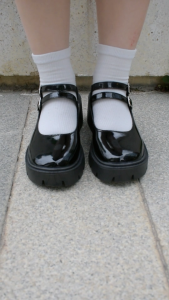 Falimottype Size 35-40 Womens Black Fashionable Student Uniform Mary Jane Shoes British Style Casual Retro Lolita Sandals