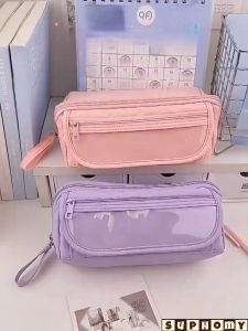 Pencil Case Pen Box Stationery organizer Cosmetic Bag Pen Case kotak pensel large capcity clear PVC
