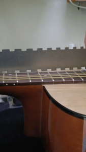 Guitar Neck Notched Straight Edge Luthier Tool Fret Leveling Repairing Ruler with Allen Key