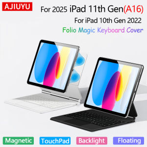 AJIUYU Magic Keyboard Folio for iPad (A16) 2025 iPad 11th Gen 11 inch Smart Case for iPad 10th Gen 2022 Magnetic Keyboard Cover
