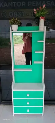 lemari rias kosmetik jumbo plus cermin siap pakai
