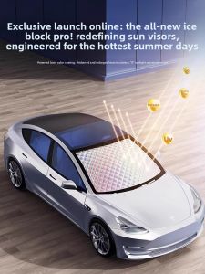 HELLOLEIBOO | Upgraded Thick Sunshade for Tesla Model Y/3 UV Protection Heat Insulation