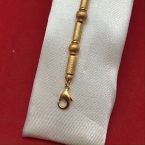 สร้อยข้อมือลายปล้องคั่นเม็ดจิก ความยาว 7 นิ้ว ตะขอก้ามปู ชุบทอง ข้อมือแฟชั่น ดีไซน์สวย ดูดี ใช้ได้ทุกโอกาส พร้อมส่ง