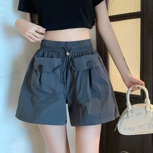 Front Double Pocket Design Three Points Cargo Pants Womens Small Loose Wide Leg Plus Size Ladies Plus Size Casual Summer Shorts