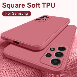 Matte Candy Color Square Border Soft Silicone TPU Phone Case For Samsung Galaxy S25 S24 S23 S22 S21 S20 FE Ultra S9 S8 Pus Cover Casing