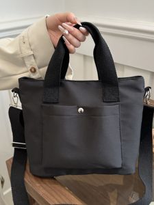 New Large Capacity Canvas Tote Bag for Students Korean Style Shopping Commuting Womens Handbag Single Shoulder Crossbody Bag