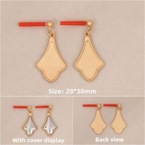 DIY Handmade Embroidered Earstud Base Vintage and Chinese Style Earrings