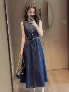 YIKEMAI | Elegant Simple Sleeveless Large Size Slimming A-Line Dress