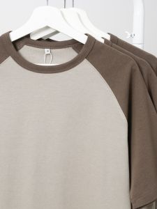 Heavyweight Pure Cotton American Casual Shoulder Insert Short Sleeve T-Shirt Loose Fit Summer Youth Fashion Anti-Wrinkle Cotton Tee