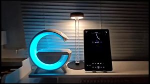 LED WIRELESS CHARGER HANDPHONE + SPEAKER BLUETOOTH