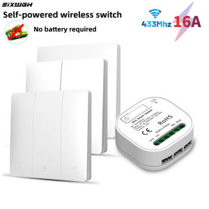 RF 433MHz Wireless Self-Powered Switch Remote Control Wall Light Lamp Switch No Battery Required