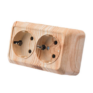 Wood Power Sockets Electrical Outlets Wall Surface Paint Plastic Plugs Socket With Ground EU Standard Classic Flame Retardant